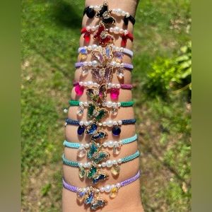 Gold Plated Adjustable Butterfly Charm Bracelet